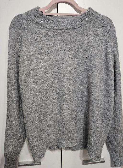 Szary sweter Zara wełna alpaka