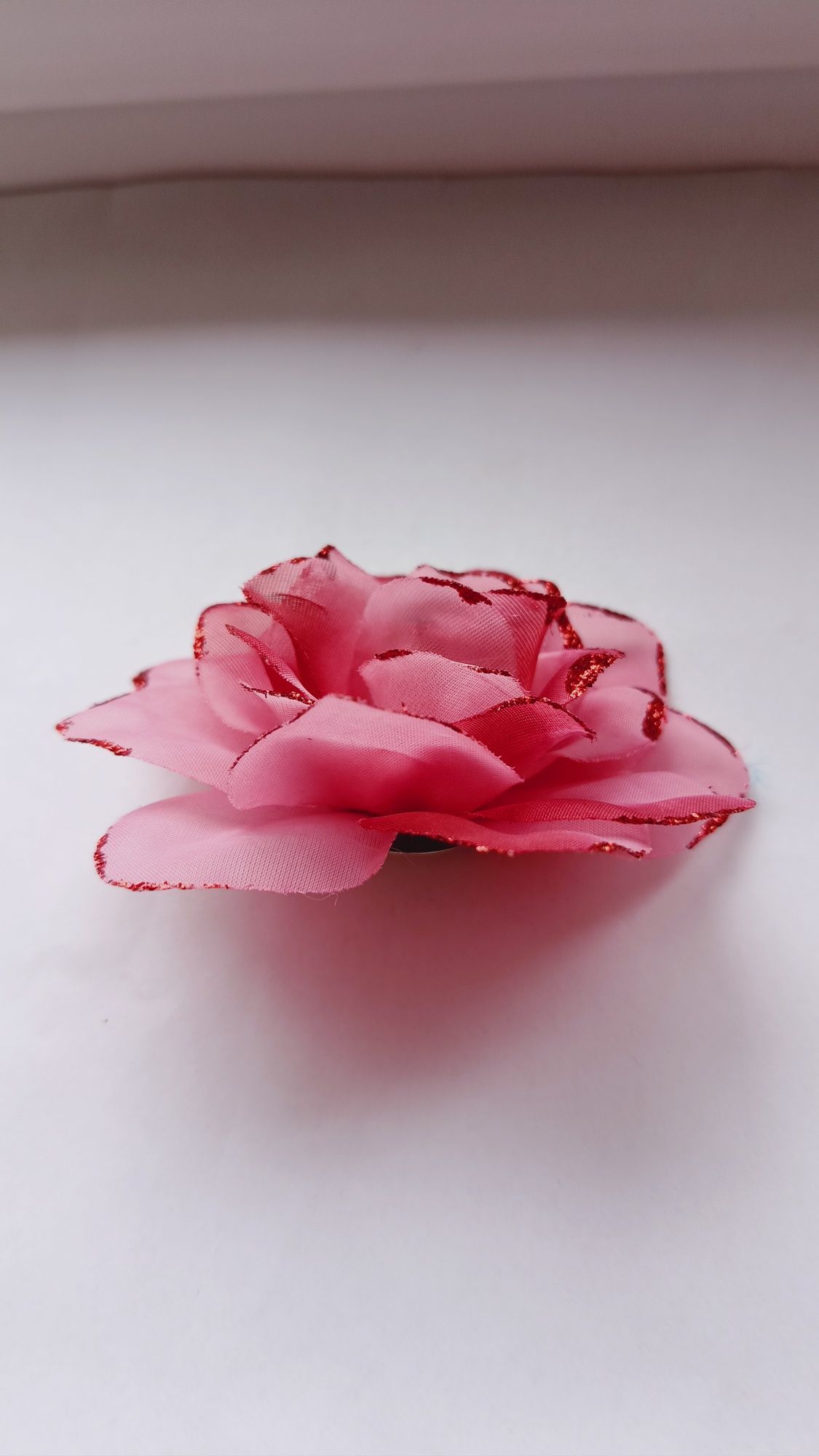 Broszka "Kwiat róży", do ubrań, włosów, średnica 10cm, stroik