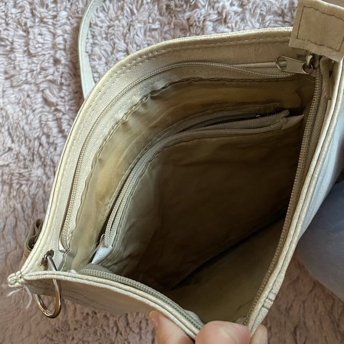 Beżowa torebka damska duża vintage.