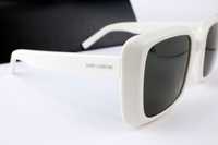 Białe okulary przeciwsłoneczne, Saint Laurent SL497 005, Oryginalne