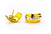 Włoskie Złote Kolczyki - 14K - 7,72g - DIAMENTY - KRAKÓW