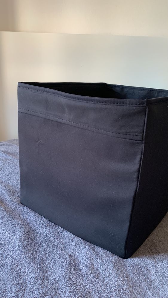 Caixas arrumaçã tecido ikea preto e azul