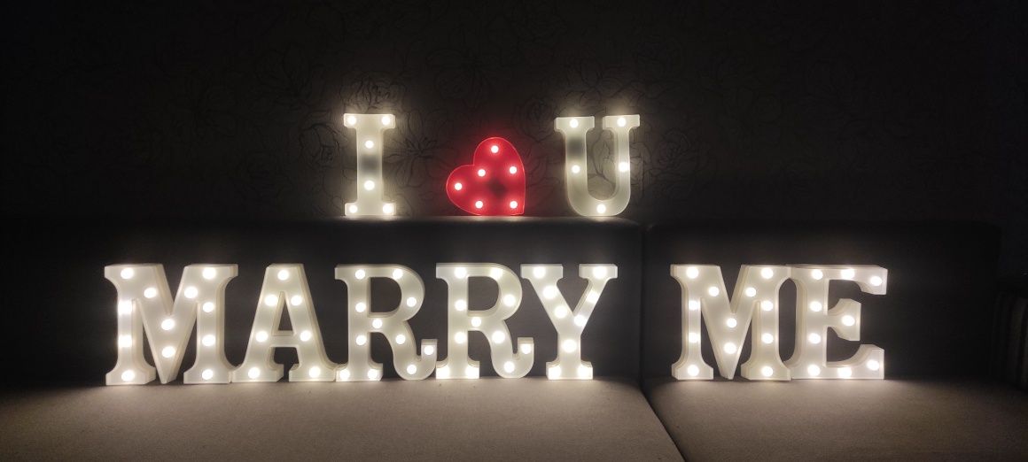 Декоративные Светящиеся LED буквы marry me