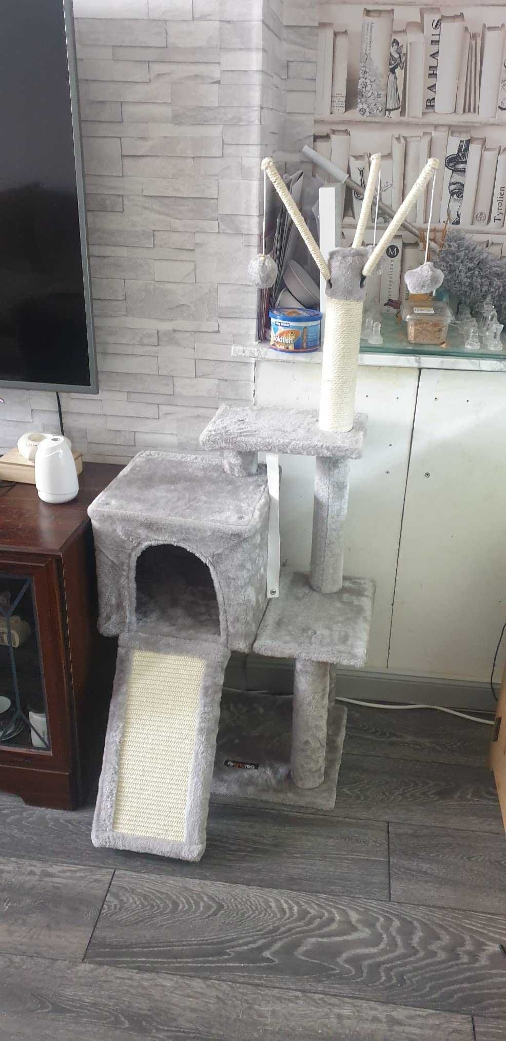 Drapak legowisko domek wysoki dla kota słupek do drapania NOWY 118 cm
