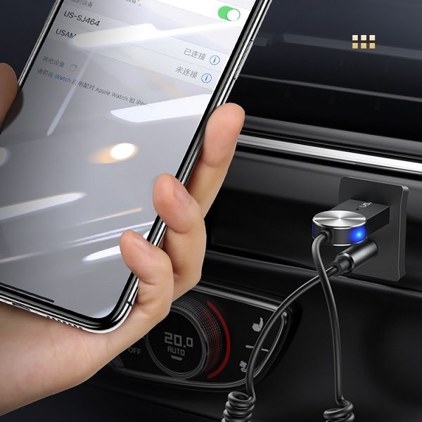 USAMS Adapter audio Bluetooth 5.0USB-AUX szary/tarnish SJ464JSQ0