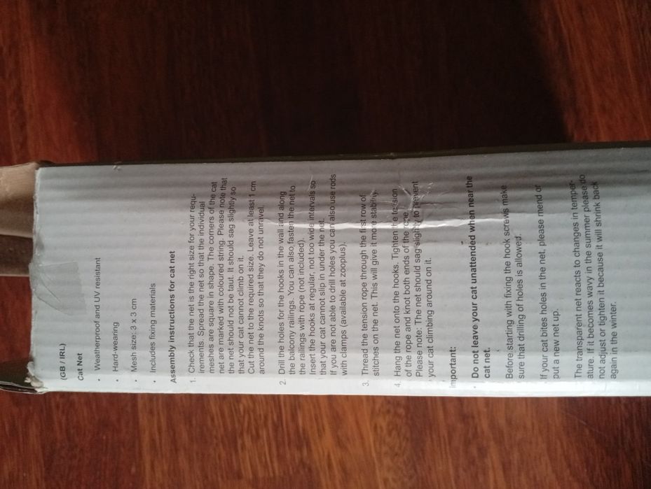 Siatka ochronna dla kota balkon 8x3m