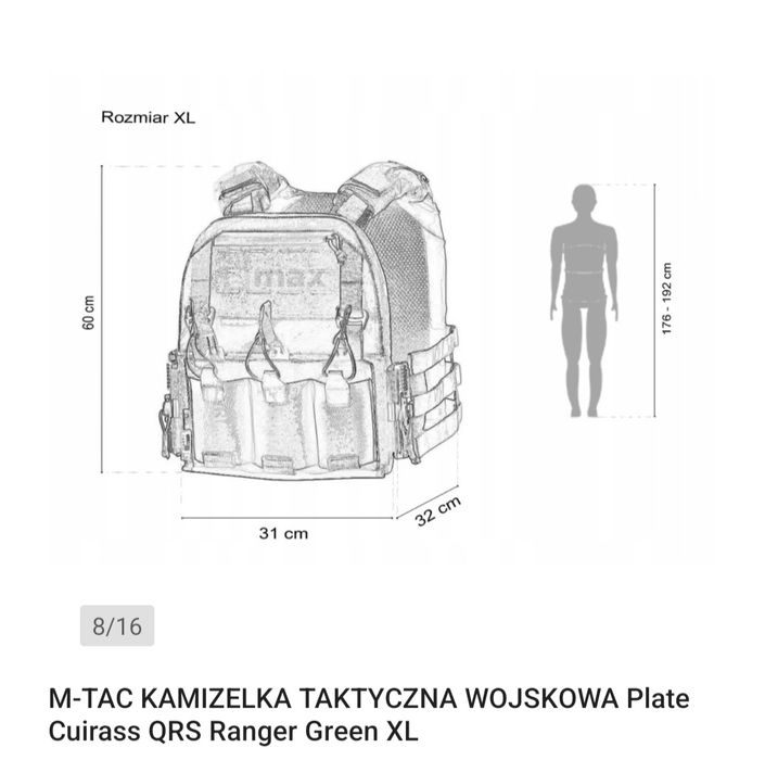 M-TAC kamizelka taktyczna plate carrier XL