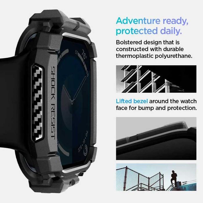 Чехол Spigen Rugged Armor для Apple Watch 10/11 46mm Black