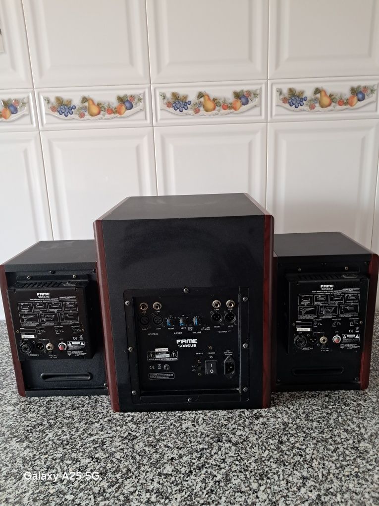 Pack 2 monitores 1 subwoofer (como novo)