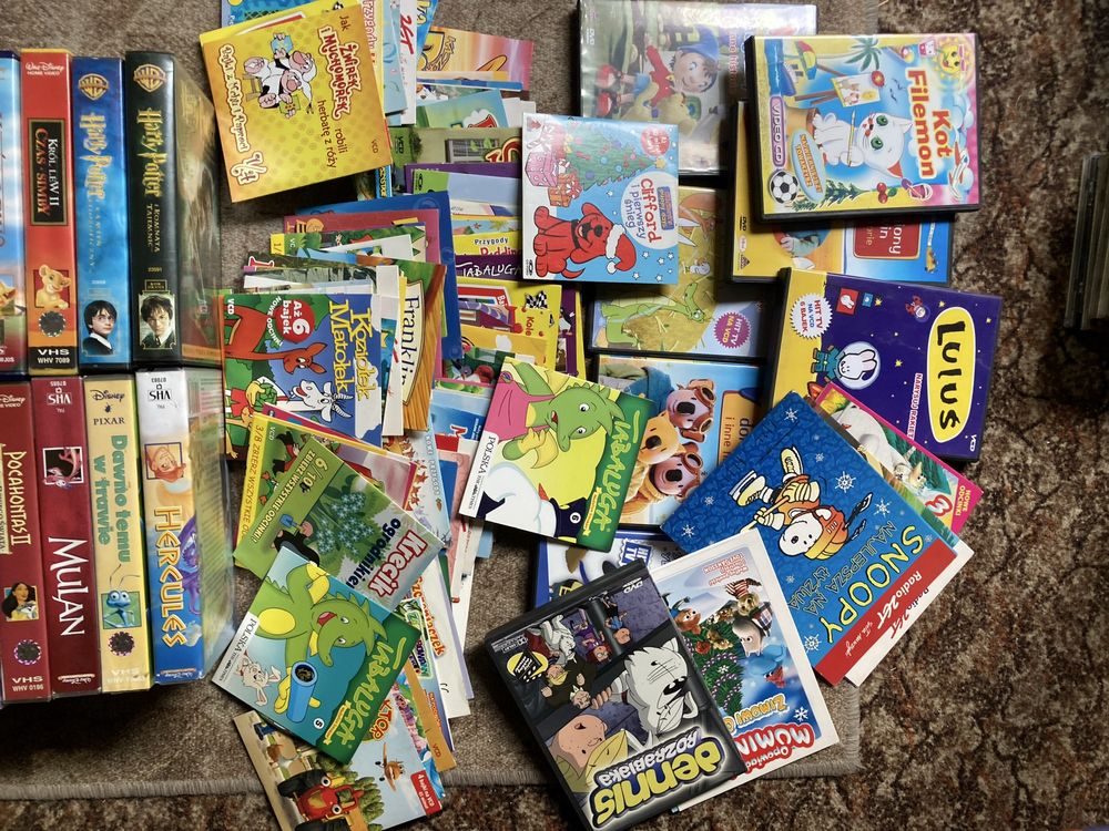 Filmy vhs dvd dla dzieci. Król lew/ Kot Filemon i wiele innych