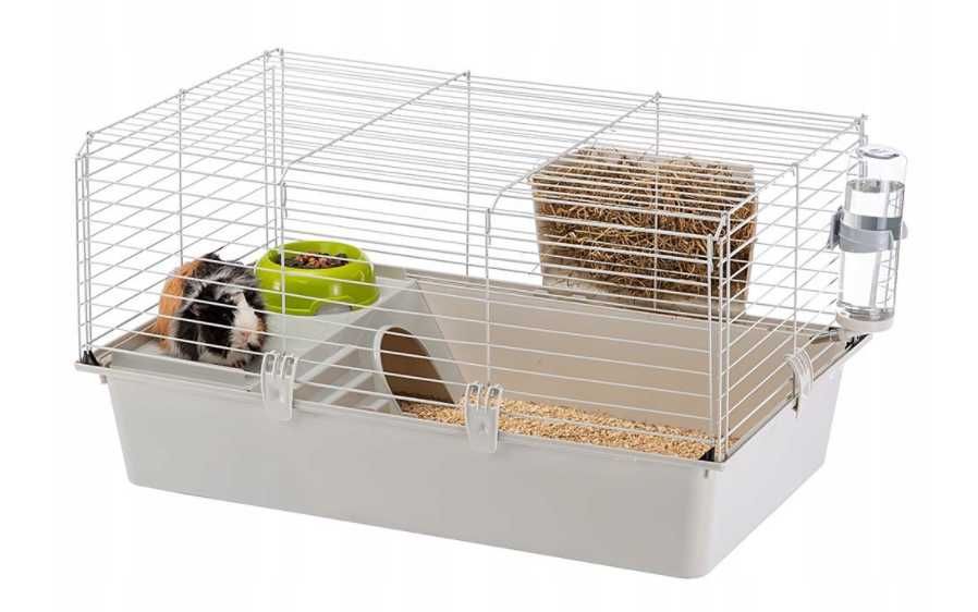 OUTLET FERPLAST CAVIE 80 Klatka dla świnki gryzoni 77x48cm jasno-szara