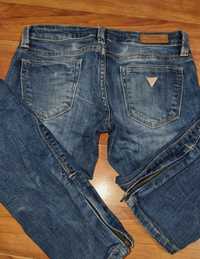 Jeansy damskie Guess Xs biodrówki rurki skinny