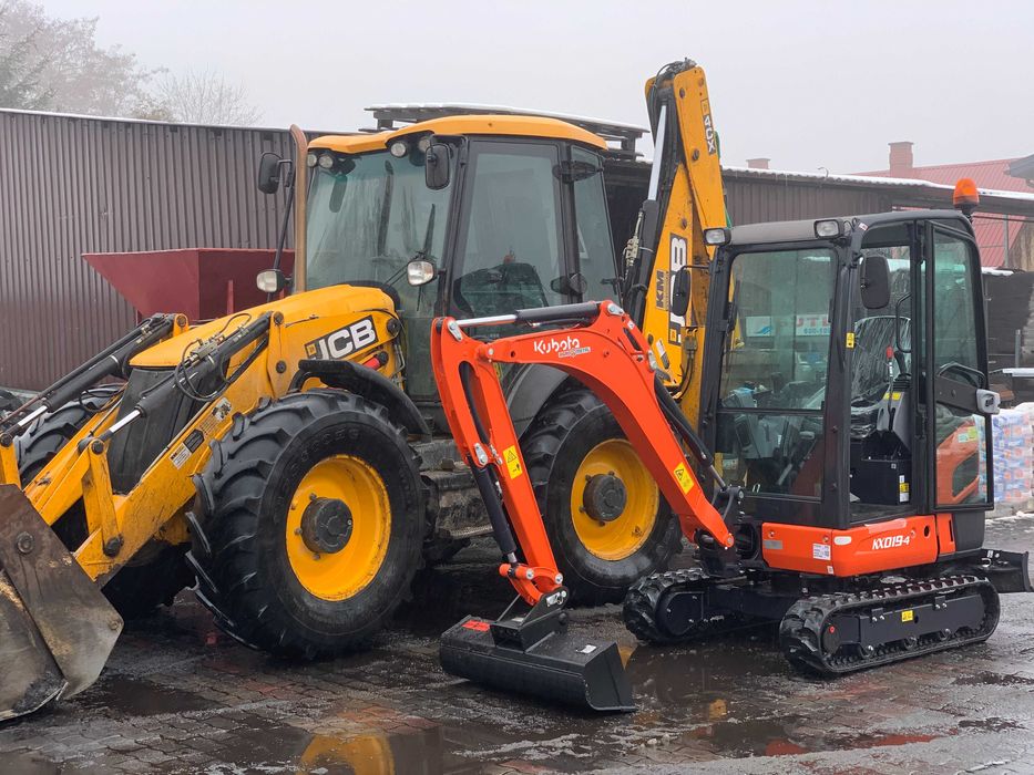 Usługi koparko‑ładowarką, koparką + wywrotką / ROZBIÓRKI I WYBURZENIA