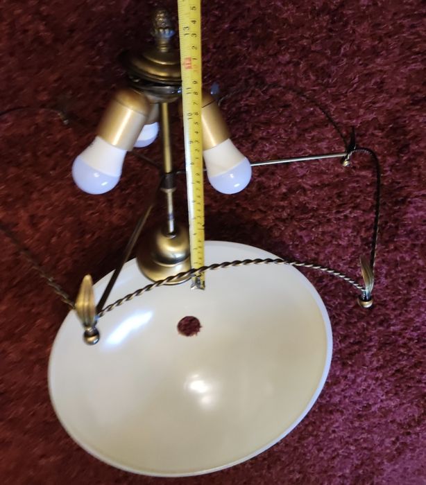 Luminária de teto em vidro e metal