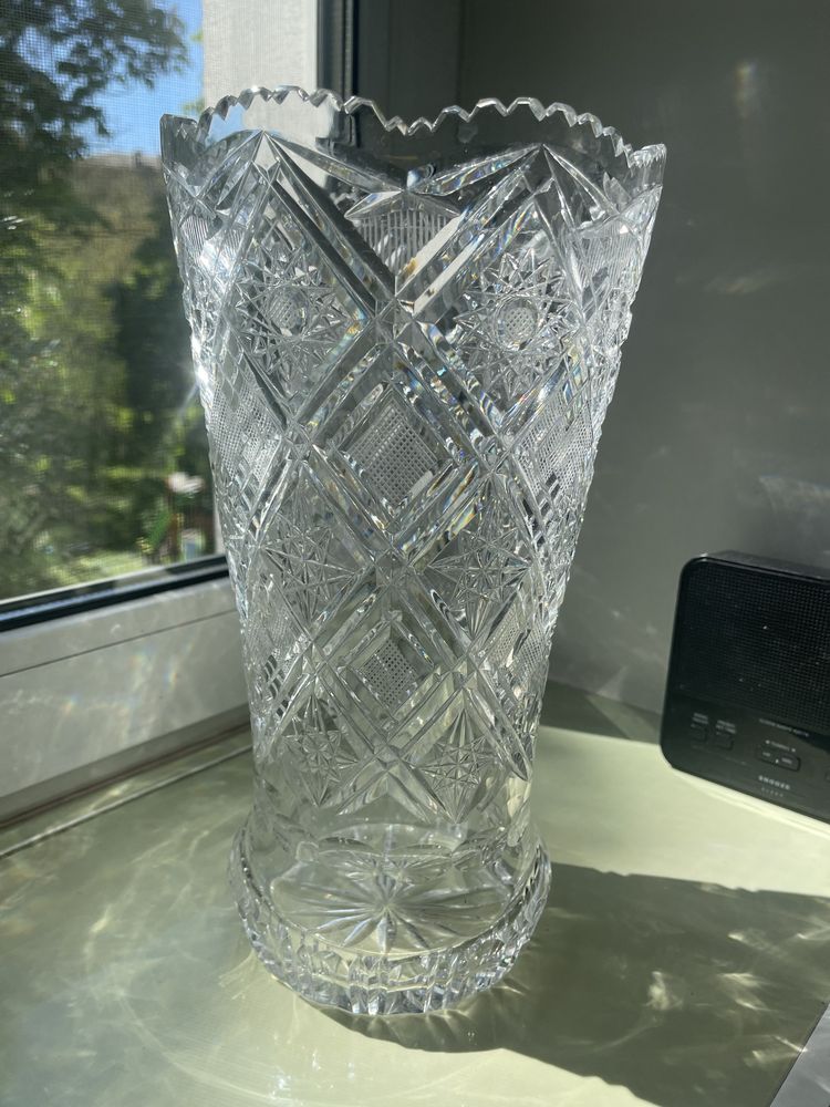 Хоустальная чешская ваза