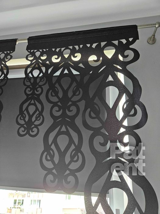 Firana panele ekranowe 60x100 cm żakardowe 2 sztuki na okno czarne