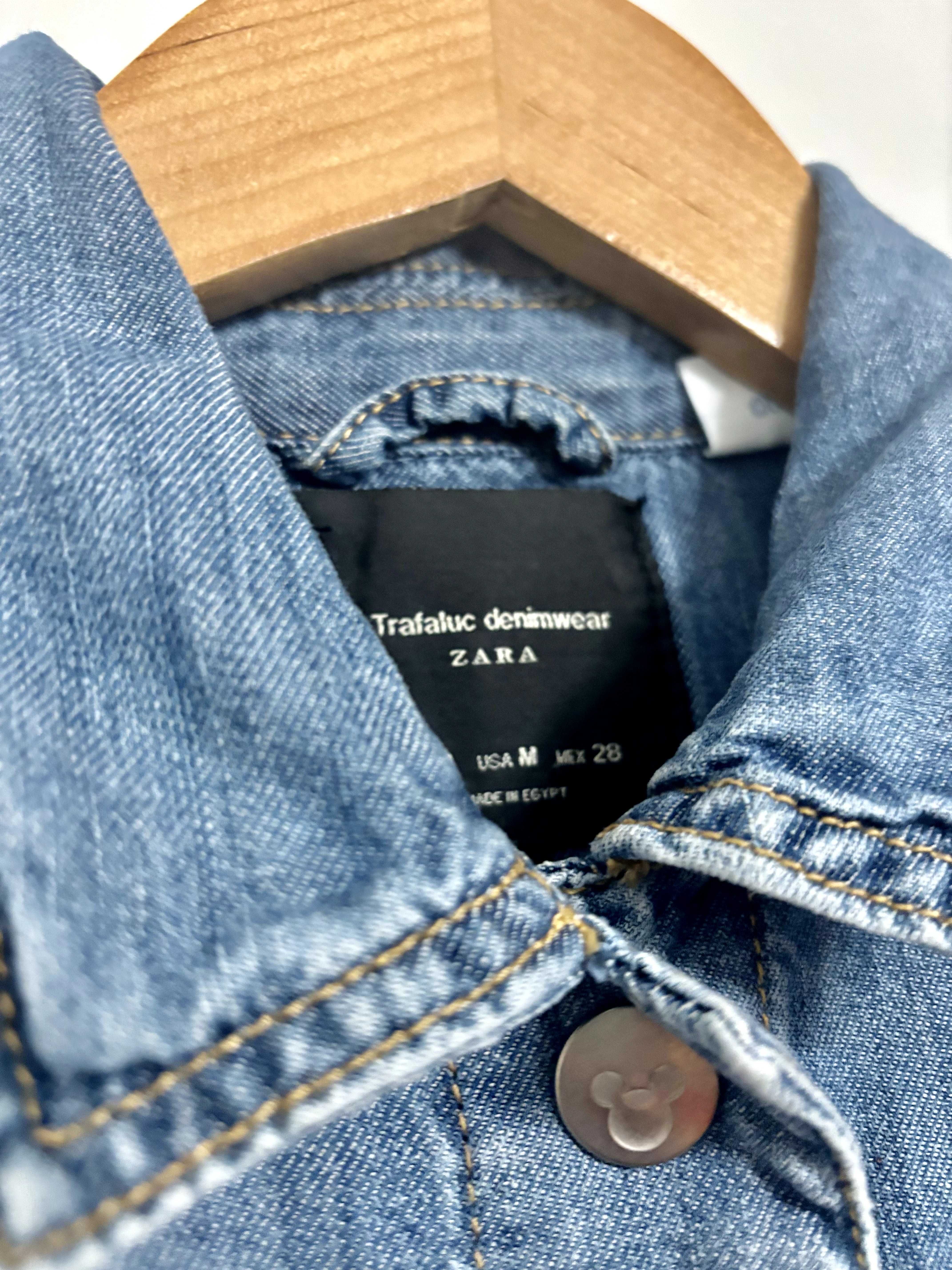 Zara jeansowy, dżinsowy płaszcz z Myszka Miki, Disney Mickey S, M , L