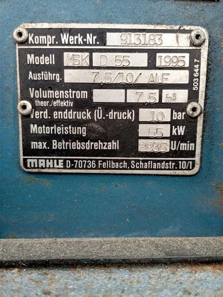 SPRAWNA!!! Sprężarka śrubowa MAHLE MSK D55 55KW 5,7m³/min S013460