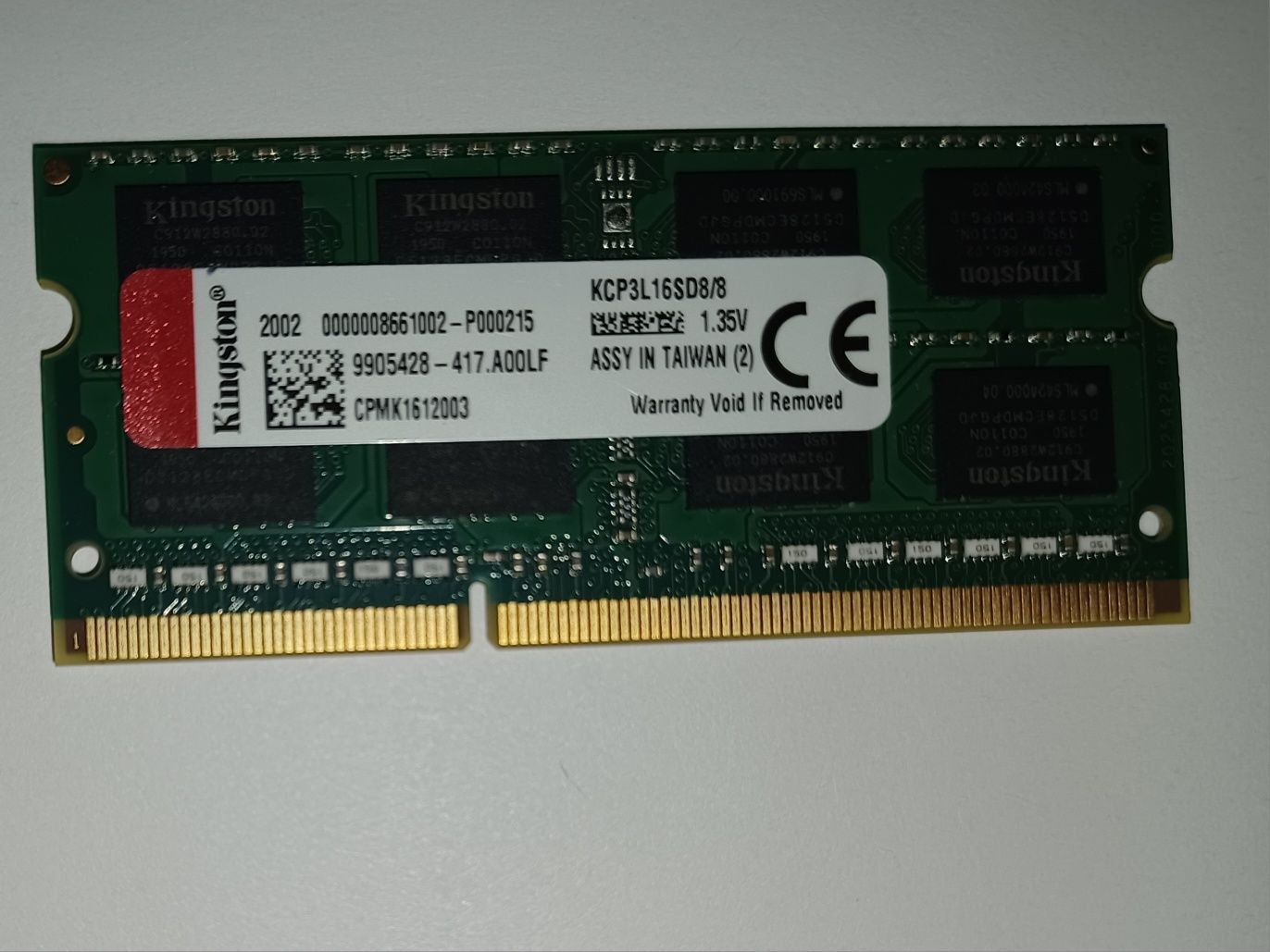 Оперативная память для ноутбука KINGSTON DDR3L 8gb KCP3L16SD
