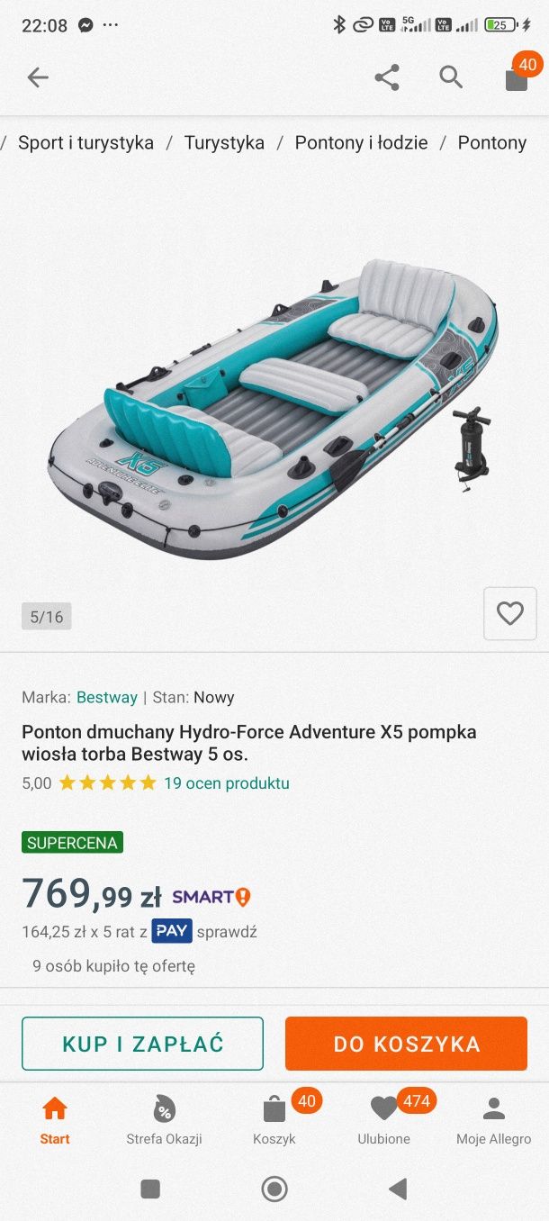 Ponton 5 osobowy Elite Hydro Force Adventure