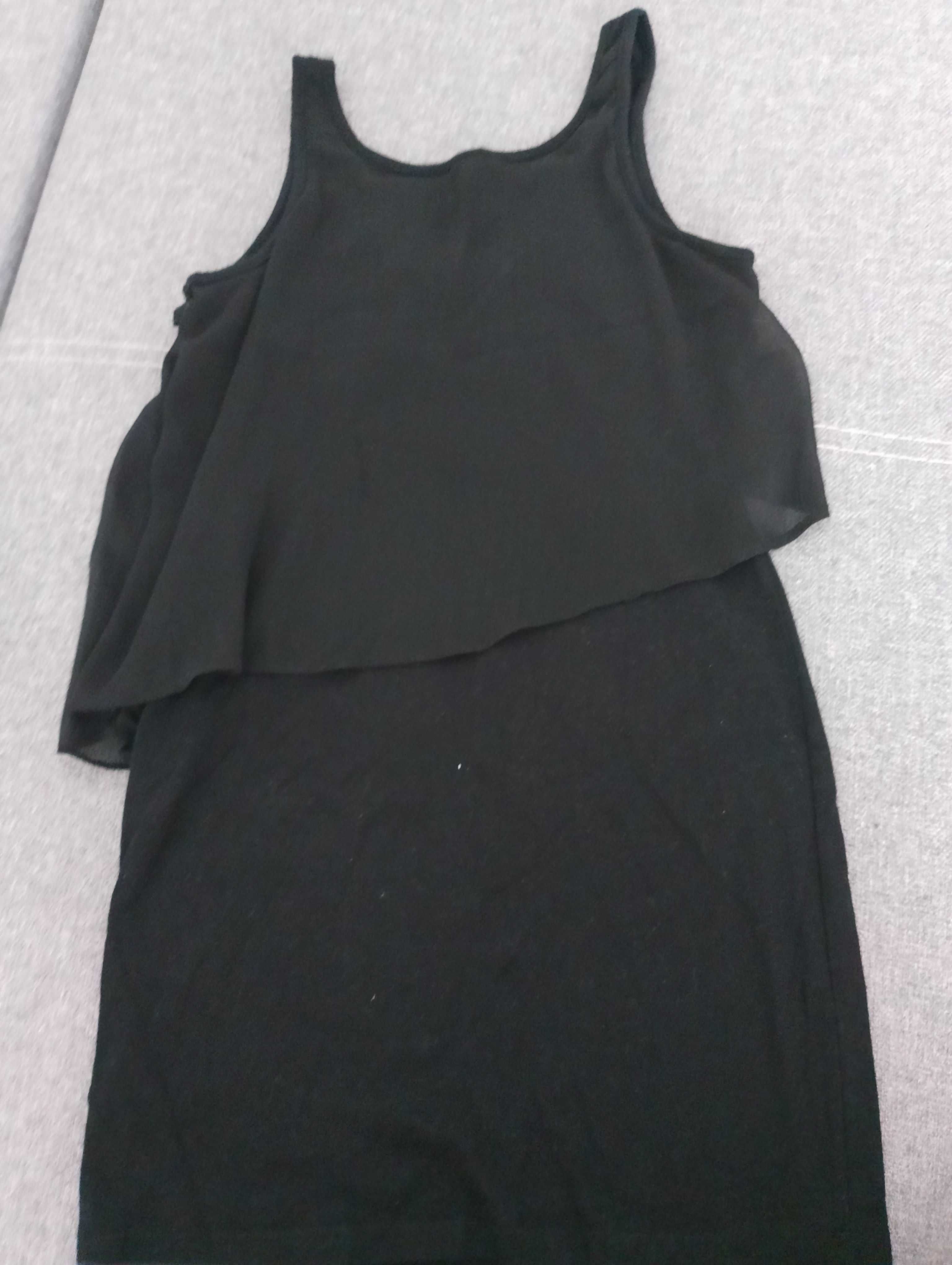 Bluzka czarna H&M z falbaną