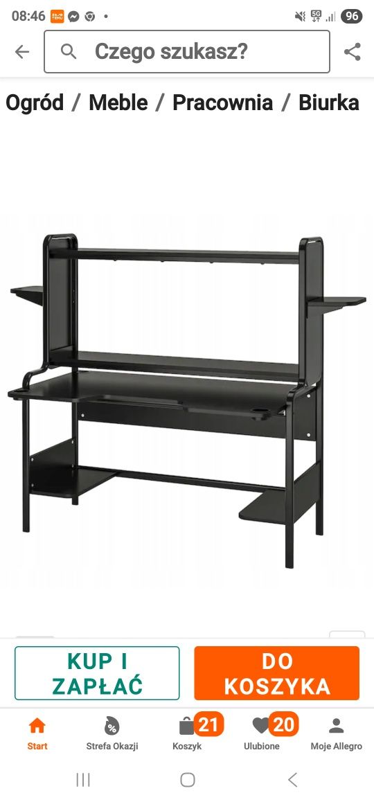 BIiurko komputerowe Ikea Fredde czarne .