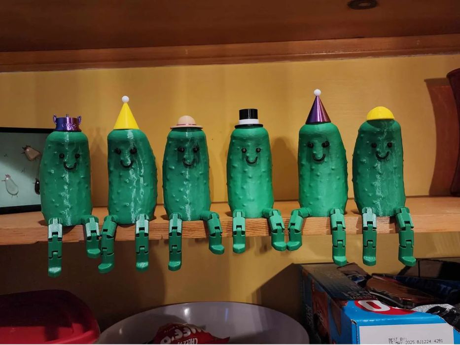 Amigos Camarão Articulados com Chapéus