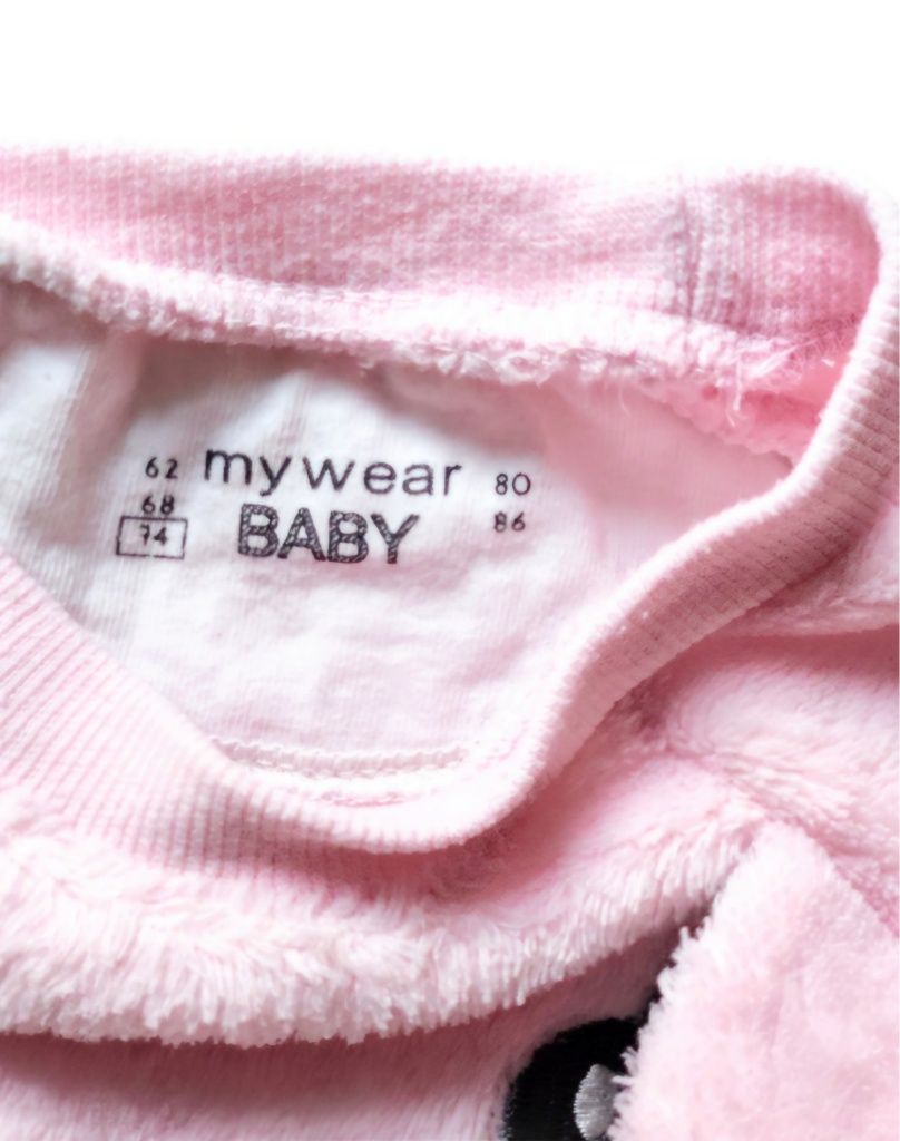Różowa, pluszowa bluza – My Wear Baby – 74 cm / 6-9 m-cy