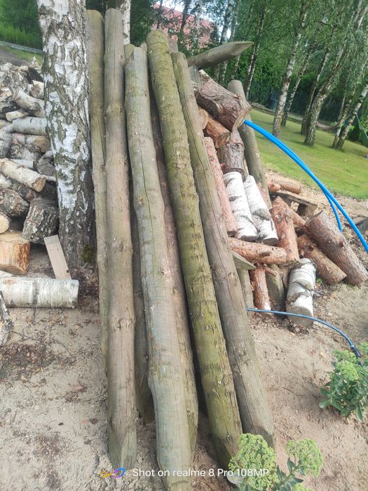 Słupy drewniane Bale bele głęboko impregnowane na pomost mostek