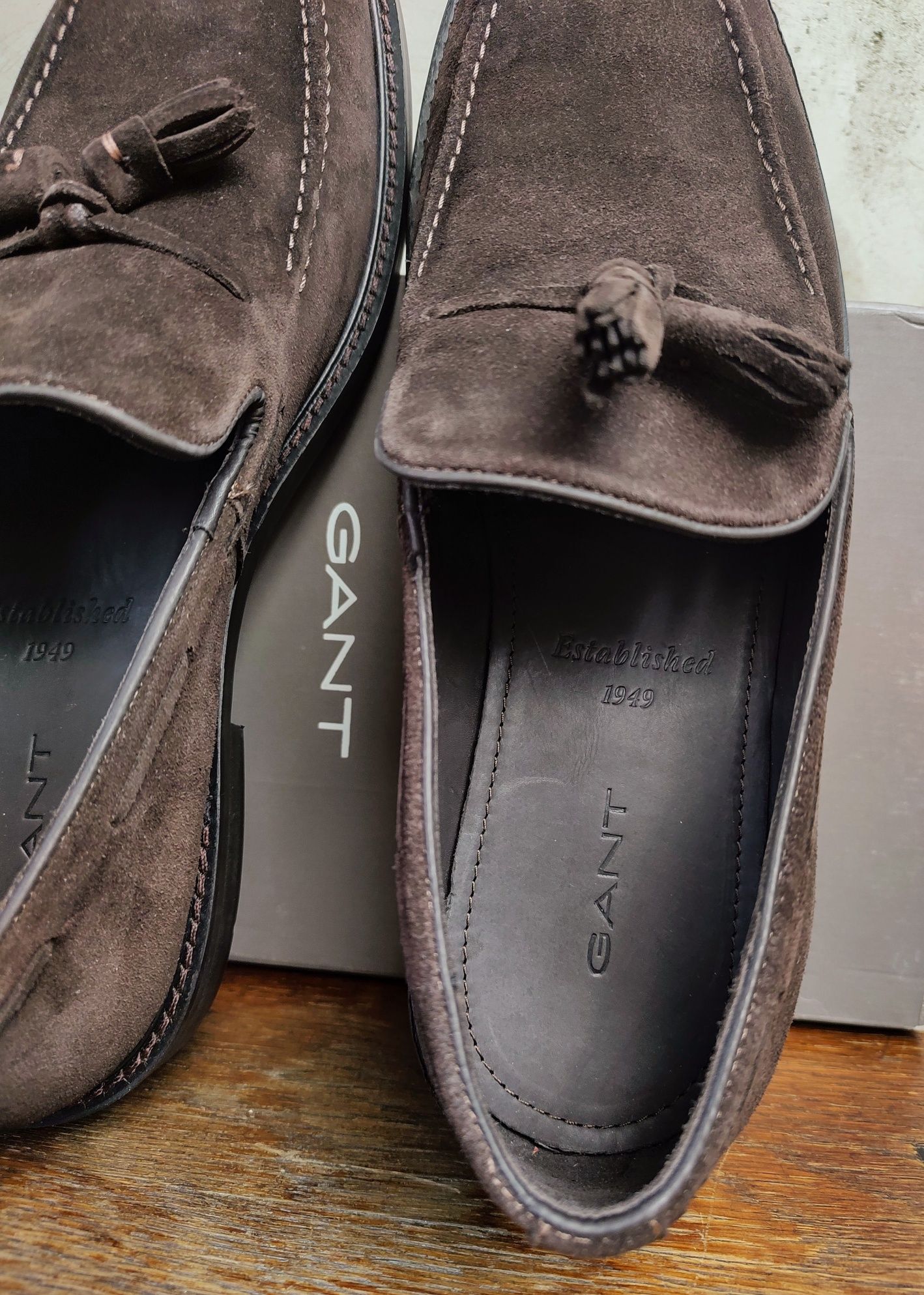 GANT__buty / półbuty (45 / 29cm) loafers zamszowe brązowe mokasyny
