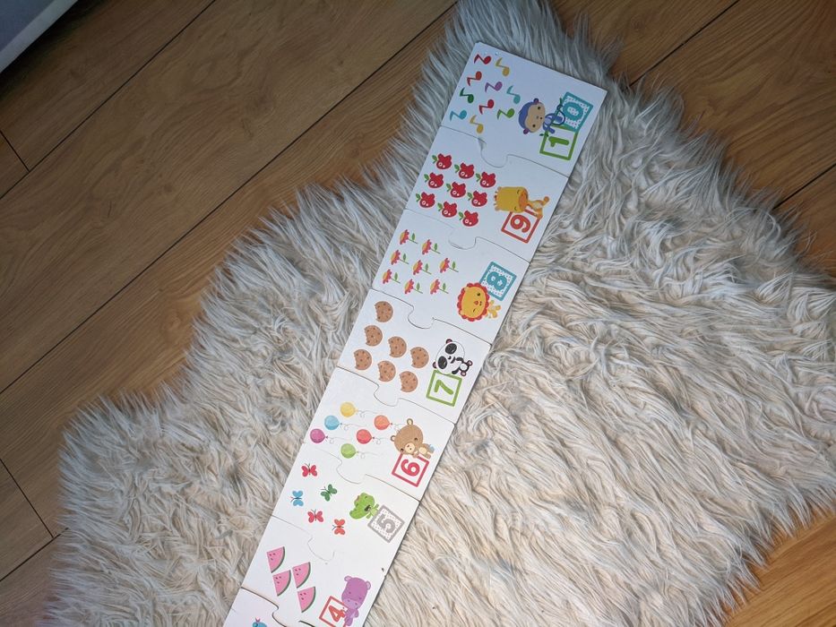 Puzzle cyfry numery długie 1 metr dwustronne Fisher Price 2+