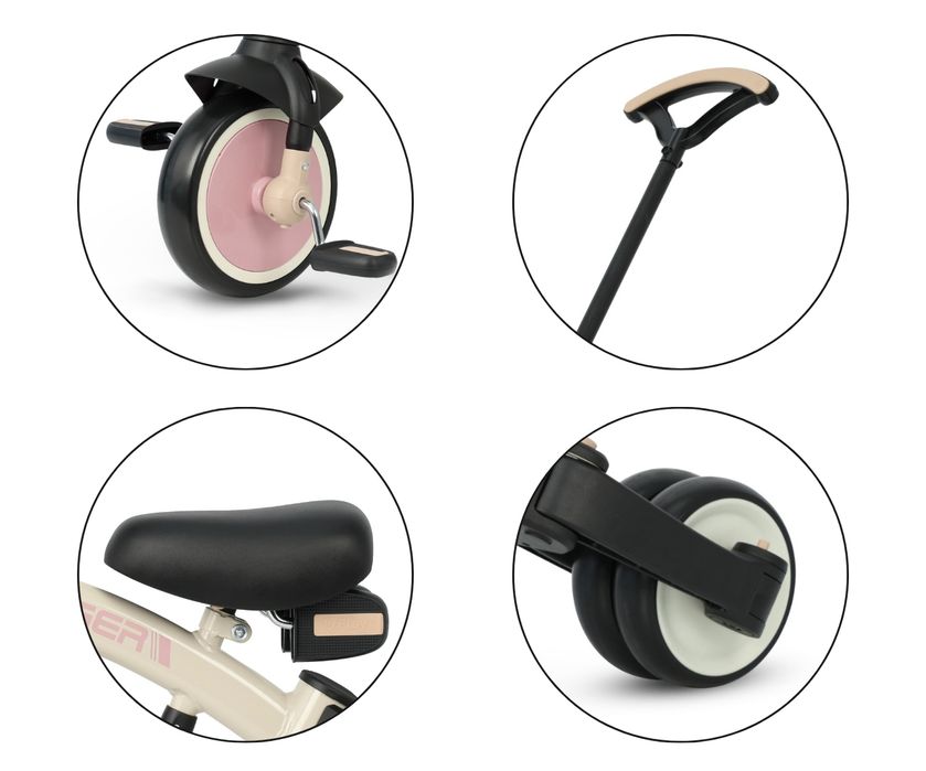 Rowerek Trójkołowy Stager 3w1 Pink Qplay