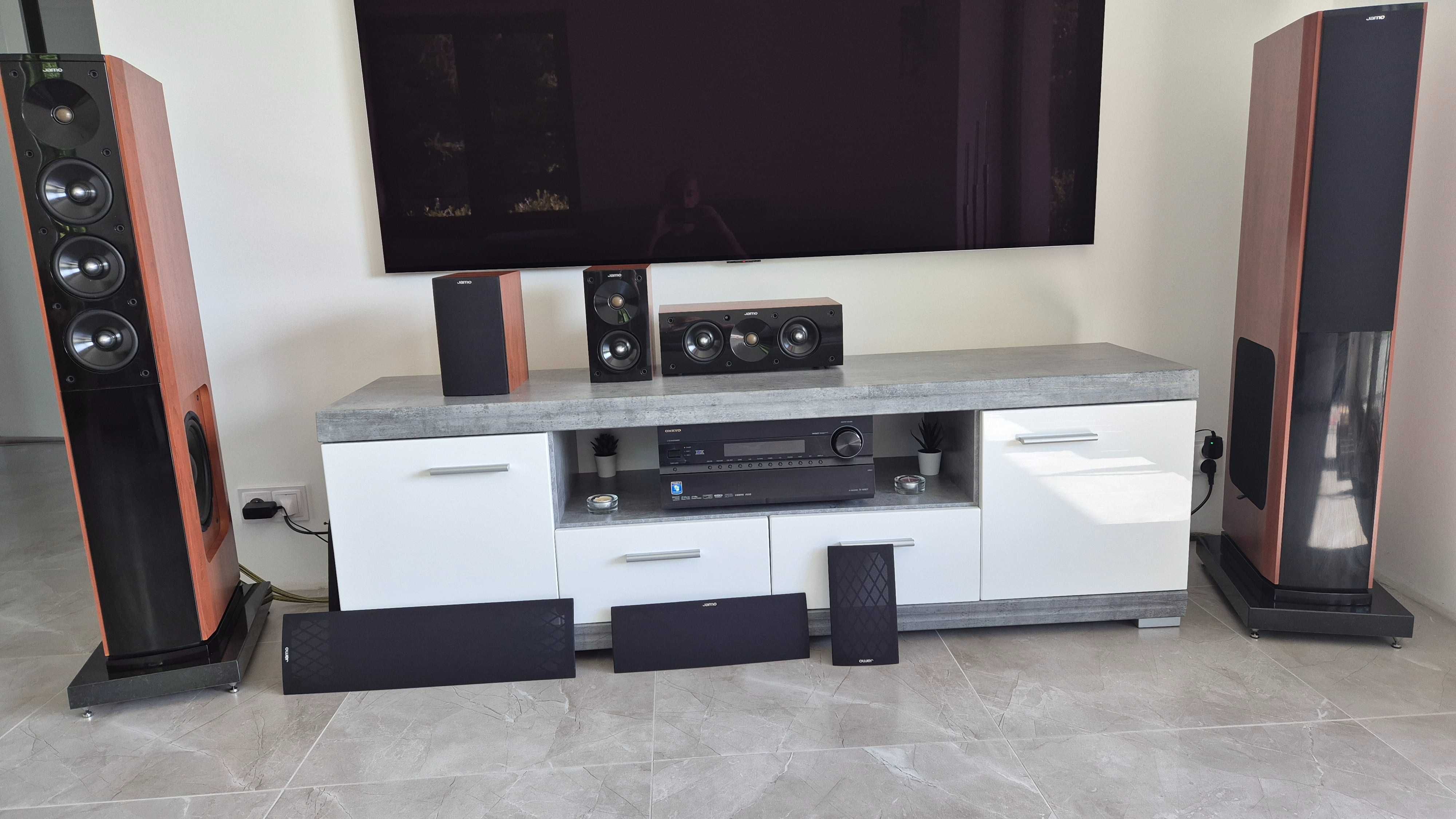 Kolumny Jamo S608 kino domowe 5.0 standy granitowe