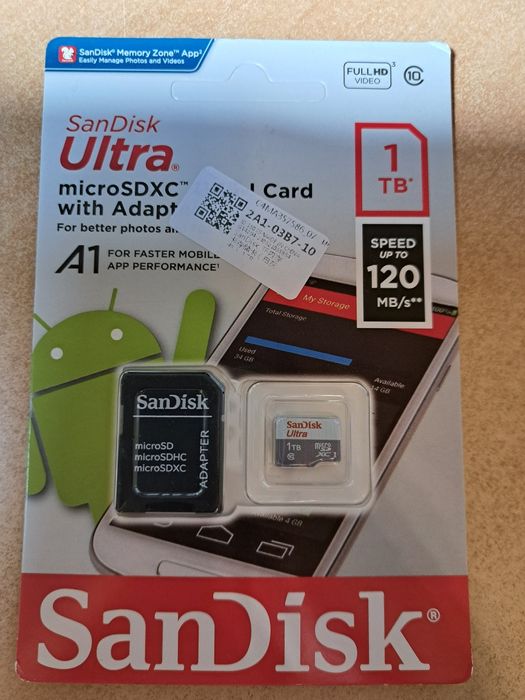 Карта памяти SanDisk на 1 тб micro sd  ОРИГИНАЛ! Новая
Карта памяти S