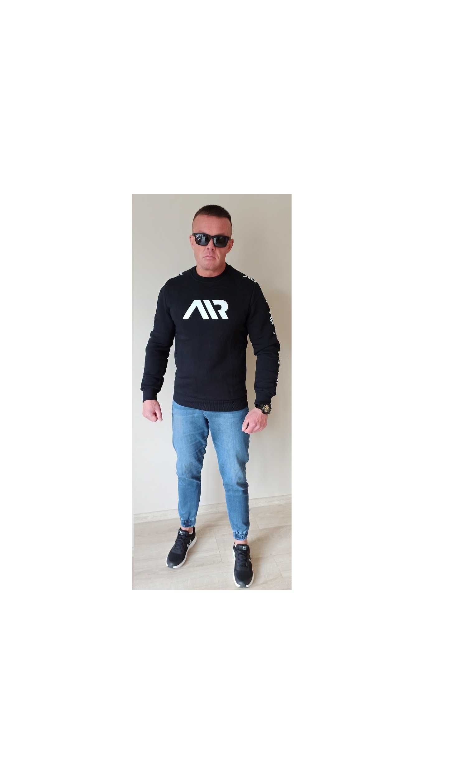 HIT Nowa Bluza Męska Air Vip Lampasy LATO 2024 Czarna rozmiar M