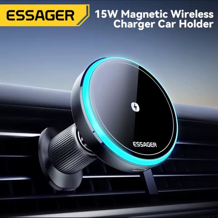 Магнітний автотримач Essager зарядка 15W підсвітка