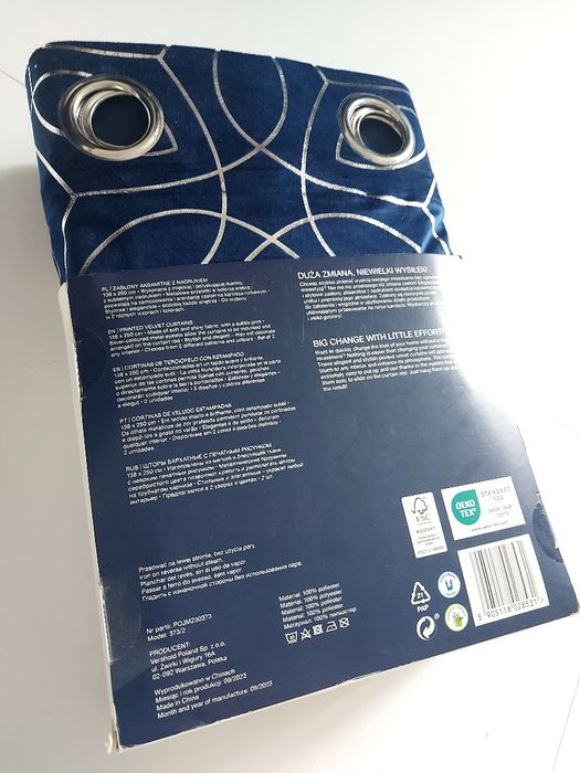 Komplet zasłony welurowe Velvet ze srebrnym nadrukiem 138x250 2szt.