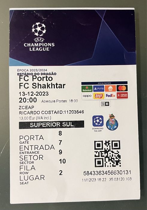 Bilhetes FC Porto - Jogos Históricos