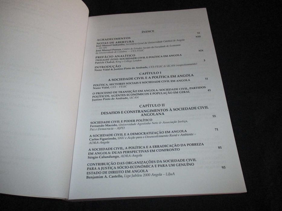 Livro Sociedade Civil e Política em Angola Nuno Vidal Patrick Chabal