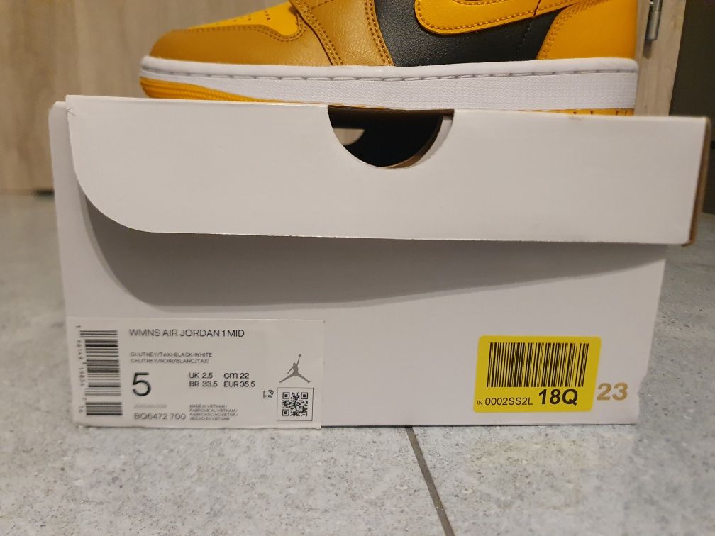Buty Jordan 1 Mid Chutney Taxi (Women's), jak nowe!