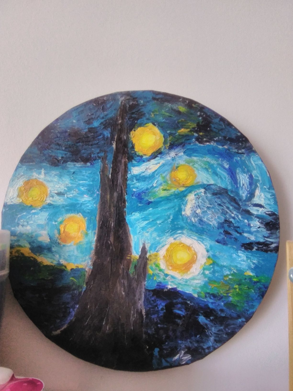 Obraz inspirowany Van Goghiem, ,,Gwieździsta noc "