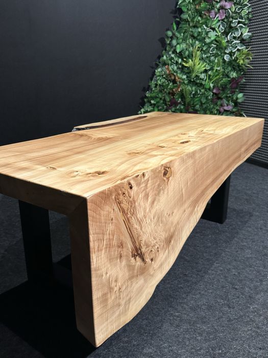 Ława z litego drwna, nowoczesna, loft z załamaniem