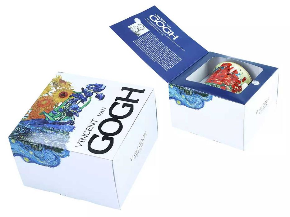 NOWY Kubek ceramiczny 350ml, V. Van Gogh, Maki i stokrotki w wazonie