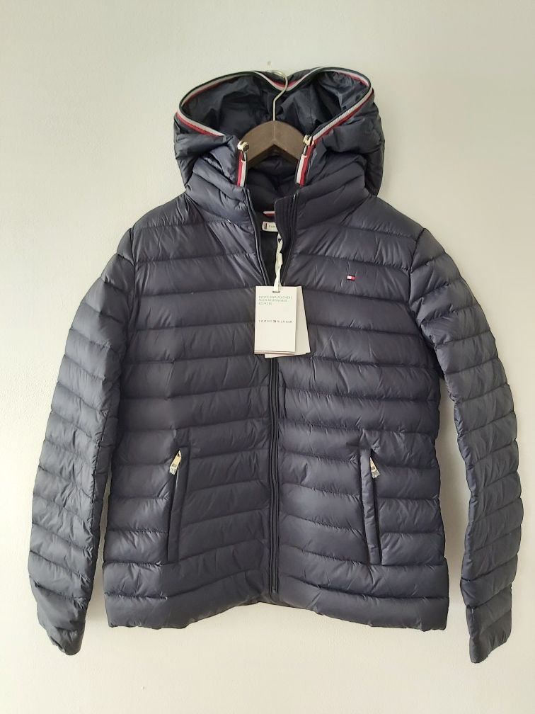 Kurtka puchowa krótka bomberkaTOMMY HILFIGER navy granat S