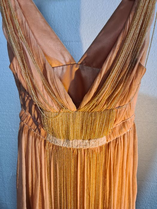 Vestido senhora chiffon salmão M