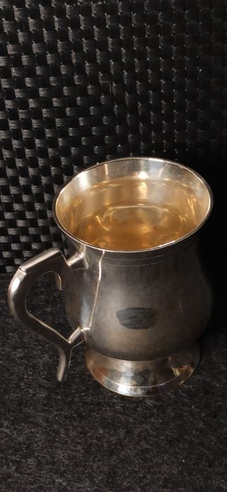 Kubek na stopie  Posrebrzany EPNS H  11 cm  V 0,355, 12 Oz