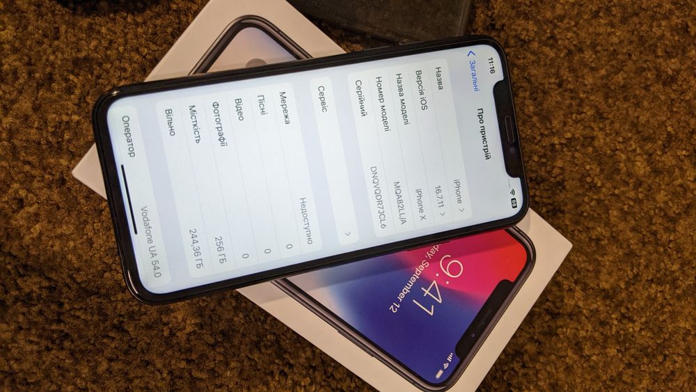 iPhone X 256GB Space Neverlock 100% акум. 64 128 айфон xs max 11 12