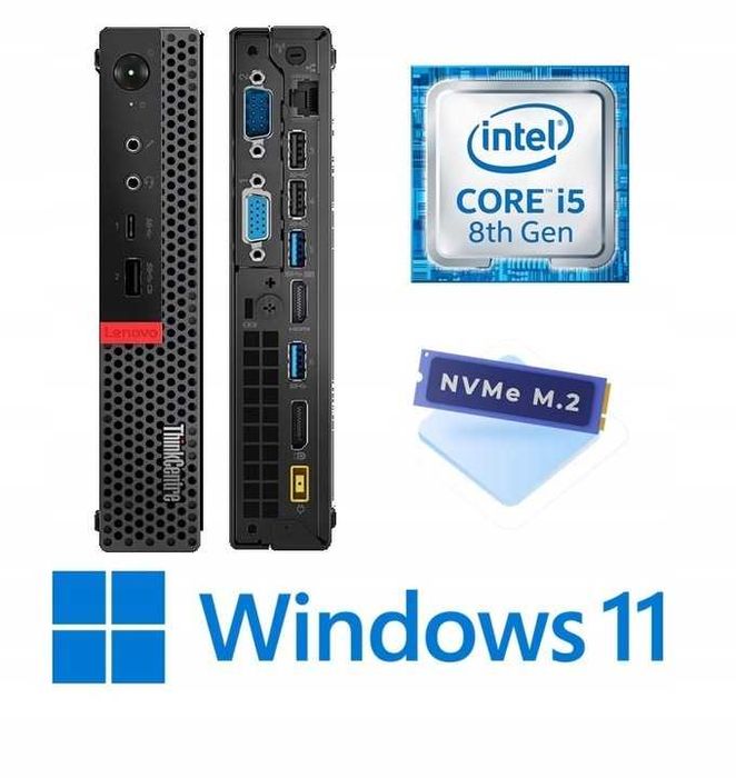 Mini PC Lenovo M920Q TINY i5-8500T 16GB Ram 256 SSD NVMe Windows 11