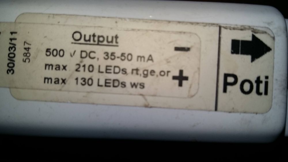 DC output: 500V 210LED ALPHASIGNS C35-50/500E