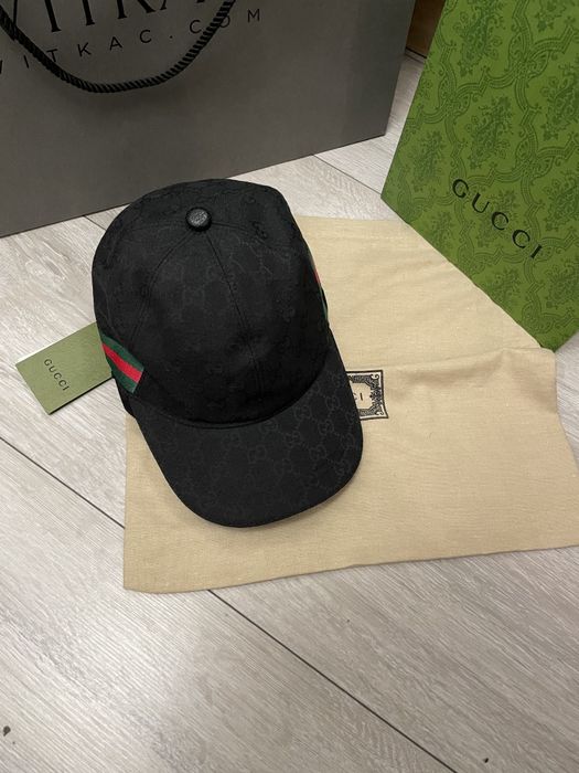 Nowa czapka Gucci canvas gg czarna classic Vitkac  L 59cm
